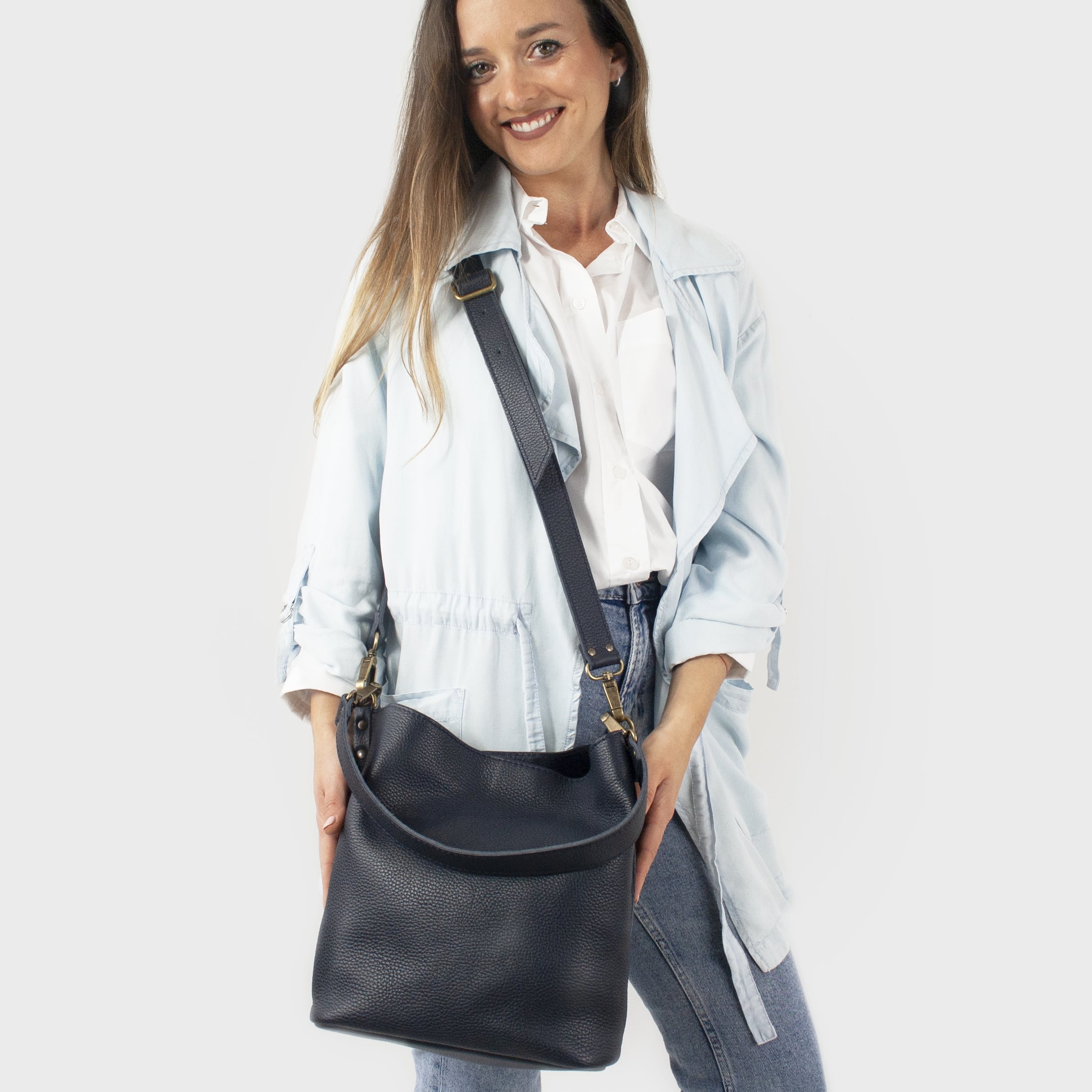 Handmade leather crossbody bag